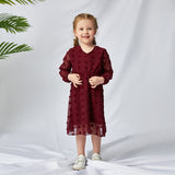Family Matching Mother Daughter Flowing Doll Chiffon Long Sleeve Lovely Dresses