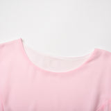 Family Matching Splicing Solid Color Pleated Dresses