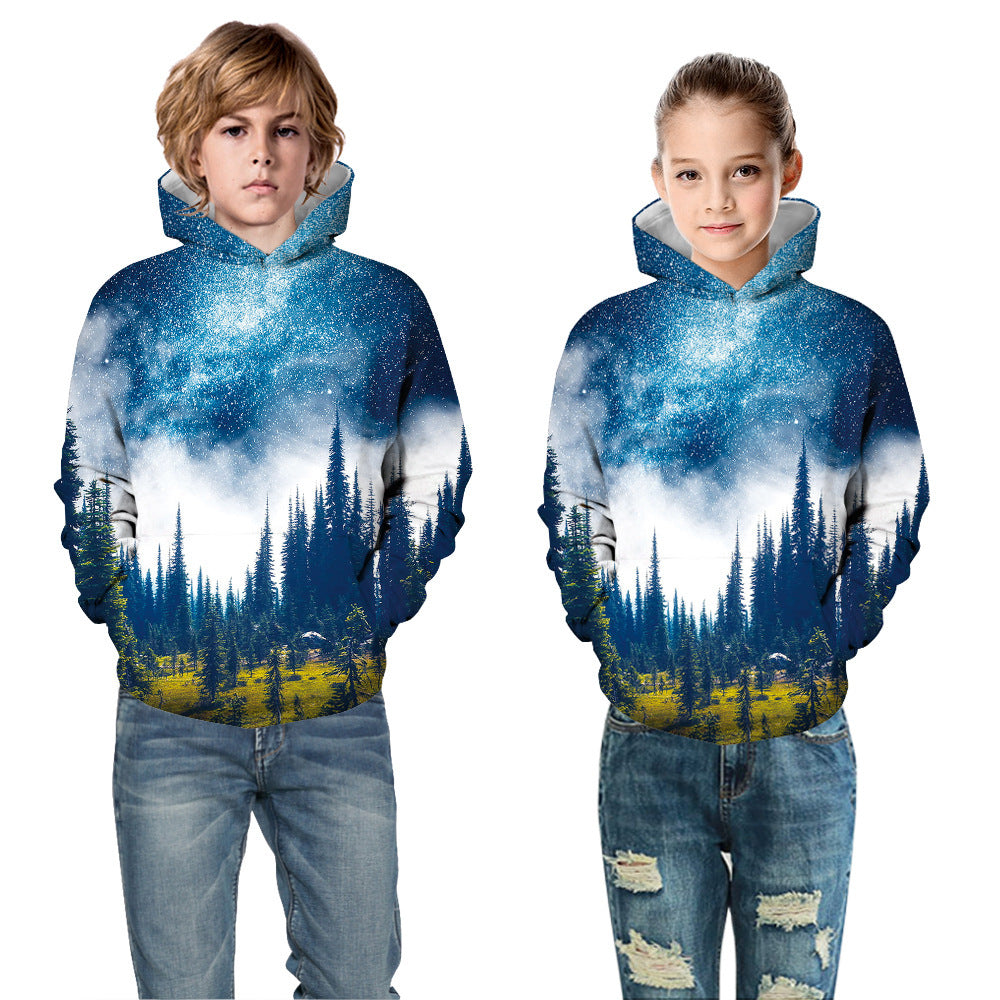 Kid Boy Girl Long Sleeve Fashion Fall 3D Digital Printing Hoodie
