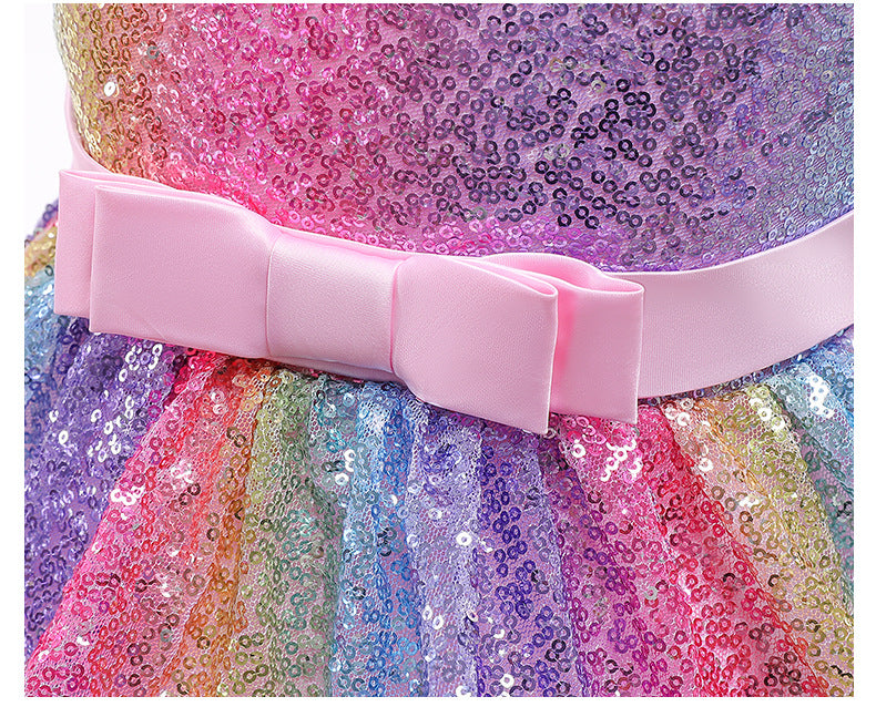 Kid Baby Girl Flower Mesh Gauze Princess Pompadour Dresses