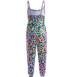 Kid Baby Girl One-piece Suspenders Leopard Print Loose  Long Pants