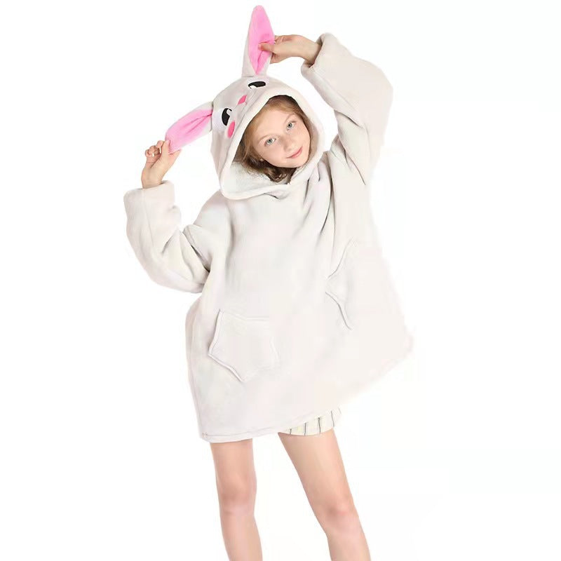 Kid Boy Girl TV Hooded Blanket Warm Wearable Pajamas