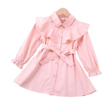 Spring Autumn New Kid Baby Girls Korean Lapel Pure Coat Outwear