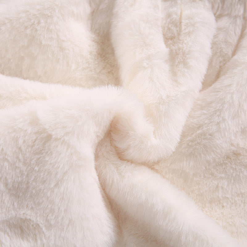 Kid Baby Girls Autumn Winter Woolen Imitation Fur Wool Thickened Jacket Coats