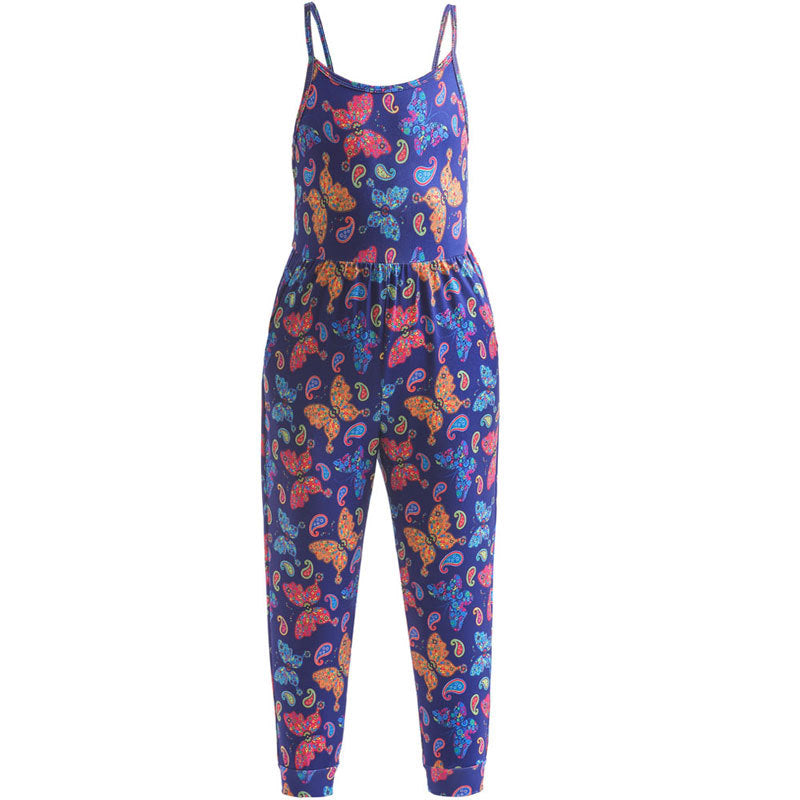 Kid Baby Girl Jumpsuit Long Suspenders Loose Pants