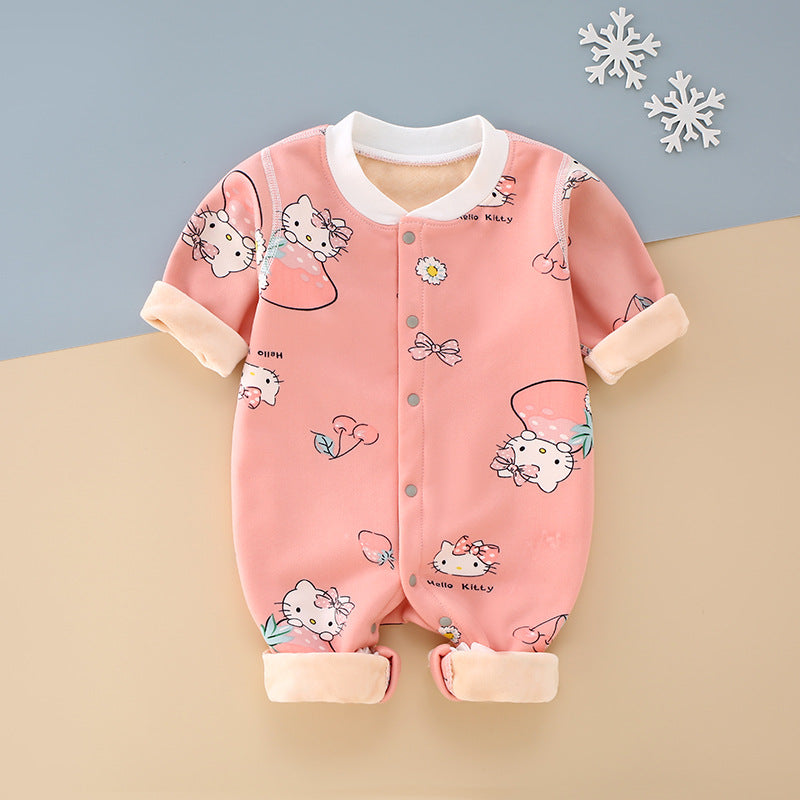 Baby Onesie Fleece Boneless Fall Winter Climbing Milk Silk Rompers