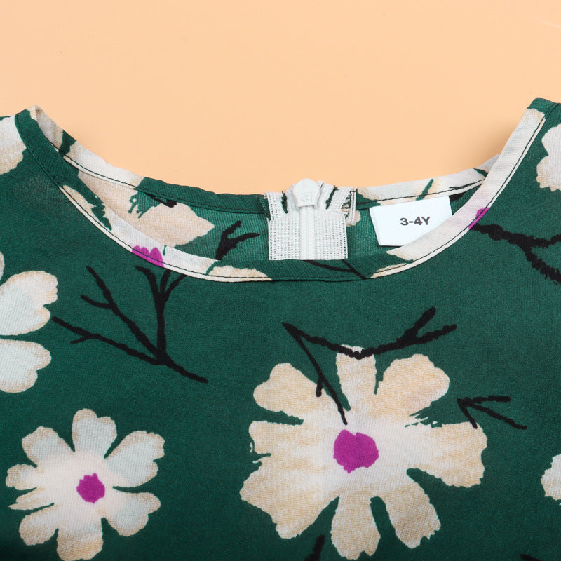 Family Matching Mother-Daughter Floral Holiday Beach Leisure Loose Dresses