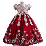 Kid Girl Princess Candy Color Pengpeng Piano Performance  Dresses