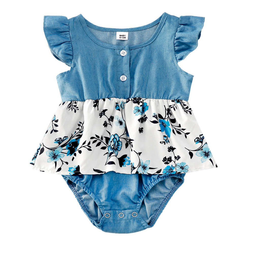 Family Matching Printed Mother-daughter Sleeveless Dress