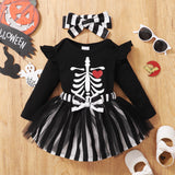 0-18M Baby Girls Halloween Autumn Long-sleeved 2 Pcs Sets