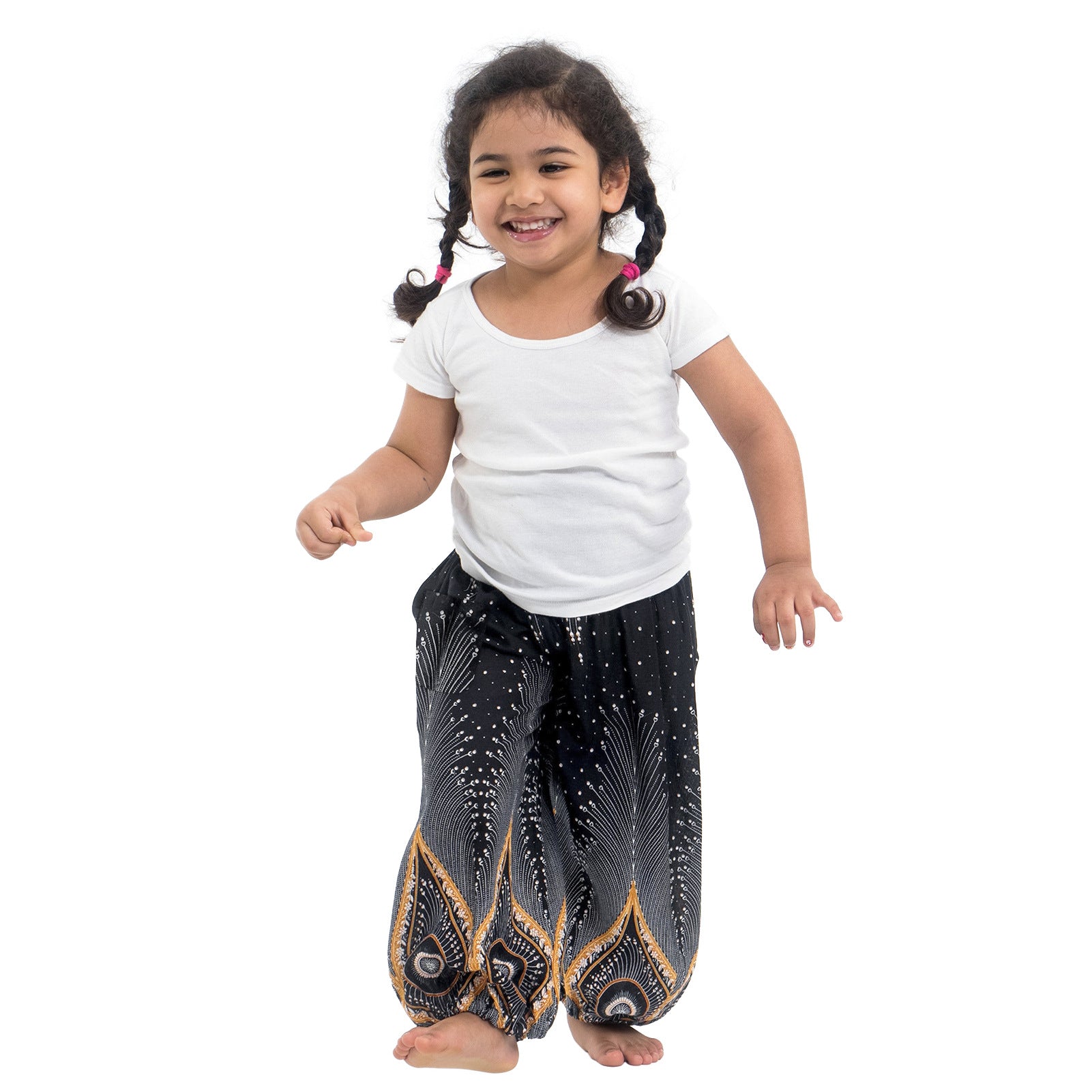 Kid Girl National Digital Printed Knickerbockers Leisure Loose Sports Pants