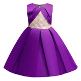 Kid Girl Princess Christmas Satin Dress