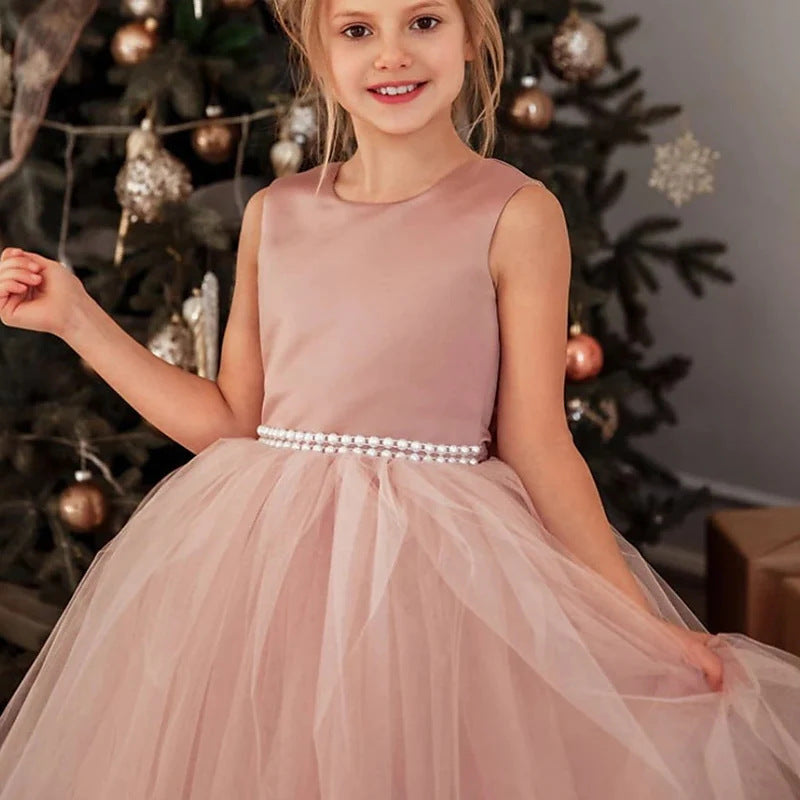 Kid Girl Birthday Flower Wedding Bridesmaid Dress