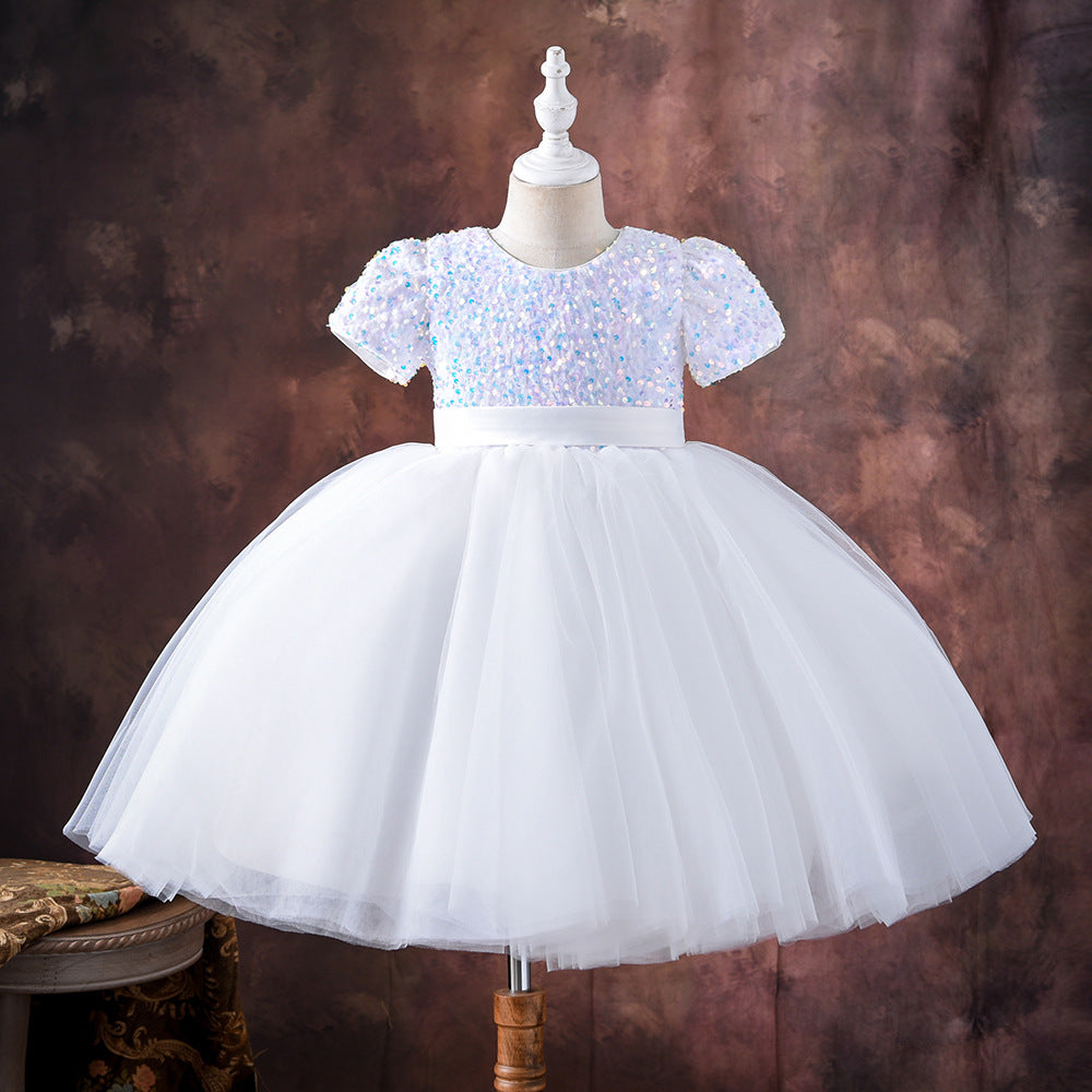 Kid Girl Princess Summer Korean Sequin Piano Dresses