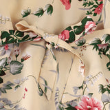 Kid Girl  Korean Long Sleeves Retro Autumn Flower Dresses