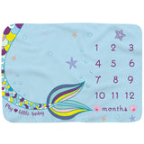 Baby Monthly Record Growth Milestone Blanket Flannel Floral Pajamas