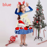 Kid Baby Girl Long Sleeve Round Neck Christmas Print Dress
