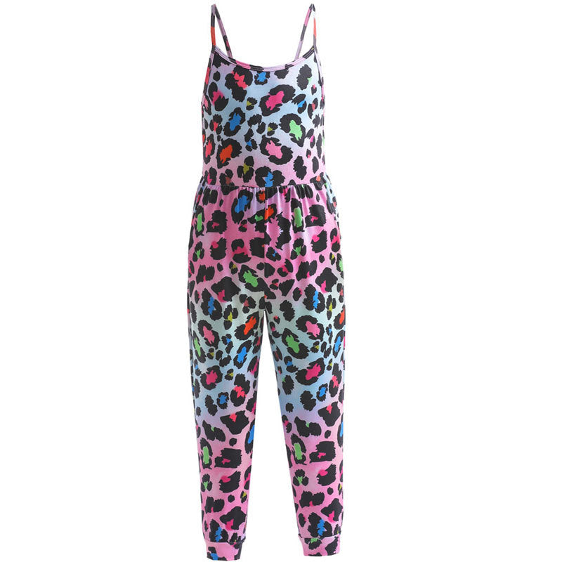 Kid Baby Girl Jumpsuit Long Suspenders Loose Pants