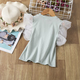 Kid Baby Girls Cotton Casual Summer Flamingo Print T-Shirt