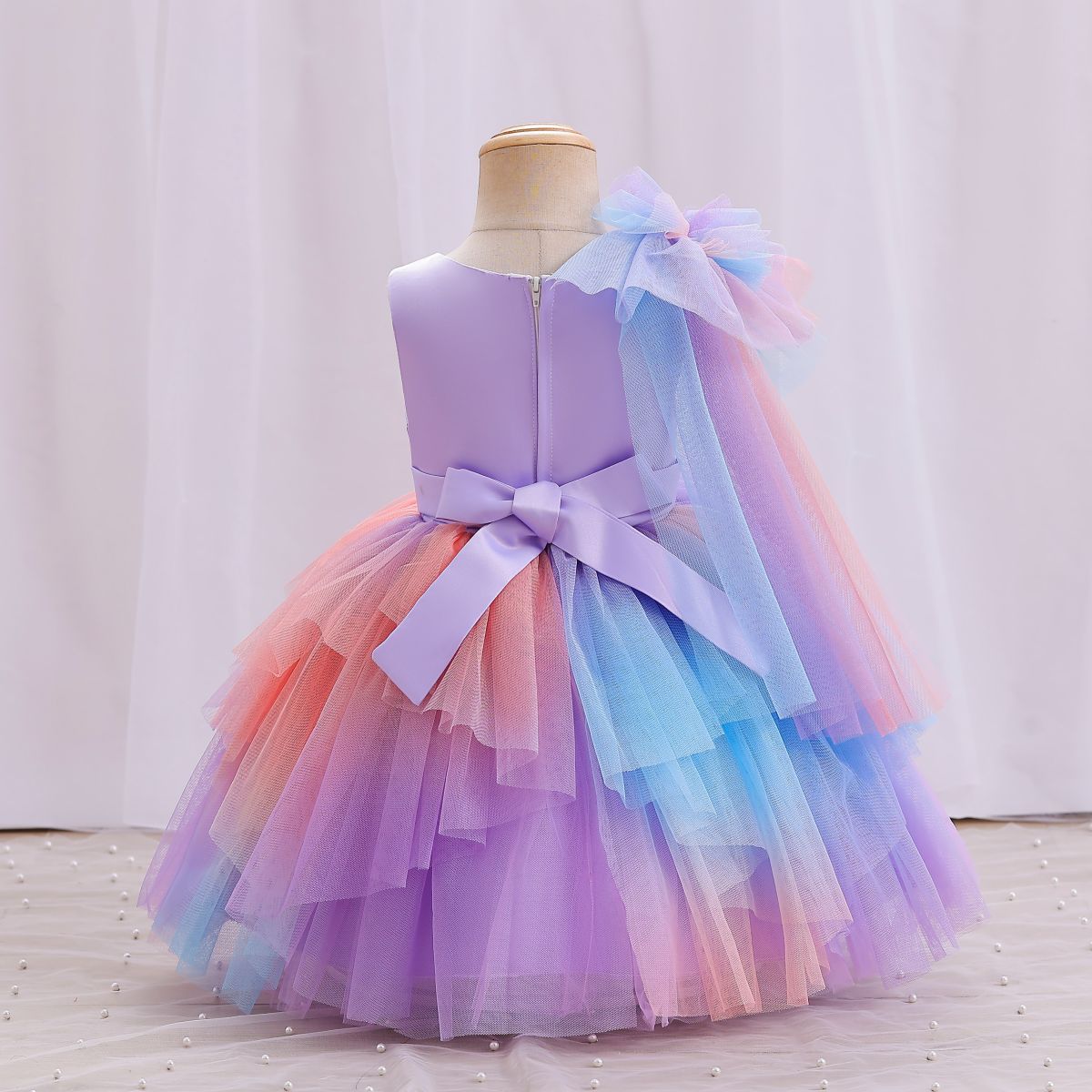 Kid Baby Girls Princess Piano Performance Colorful Dresses