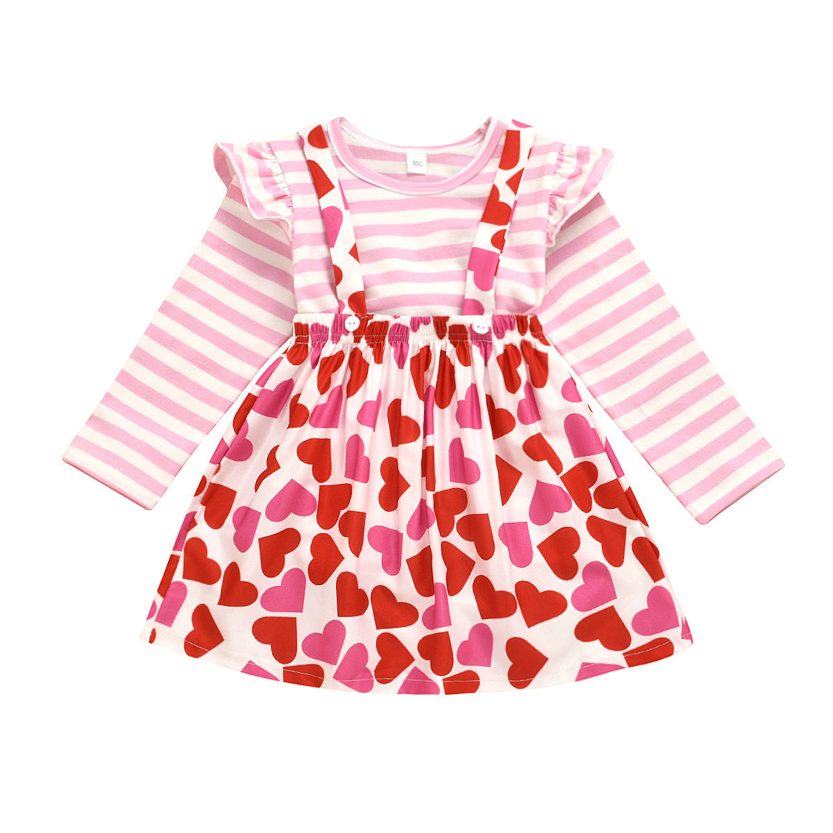 Kid Baby Girls Valentine's Day Stripe 2 Pcs Sets