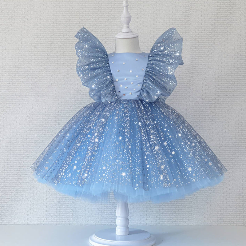 Kid Baby Girl Christmas Popular First Year Mesh Princess Dress