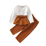 Kid Baby Girls Autumn Striped 2 Pcs Sets