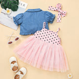 Baby Girls Fashion Suspender Suit 2 Pcs Suits Set