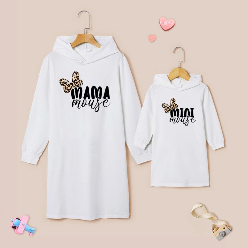 Family Matching Parent-child Hoodie Letter Love Printed Mother-daughter Dress