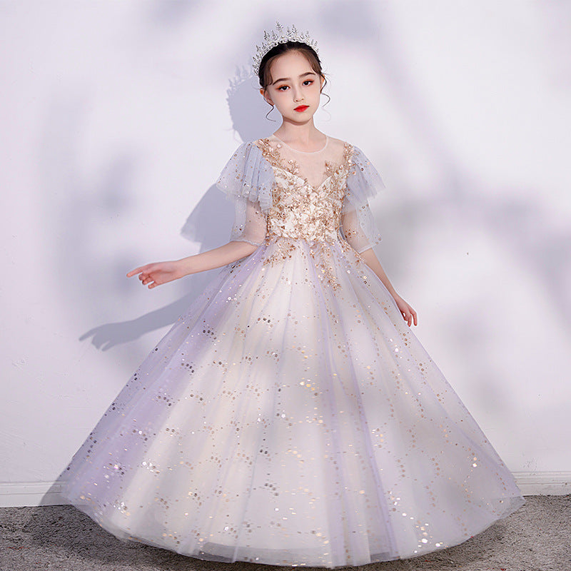 Kid Girl Host Flower Wedding Birthday Princess Dresses