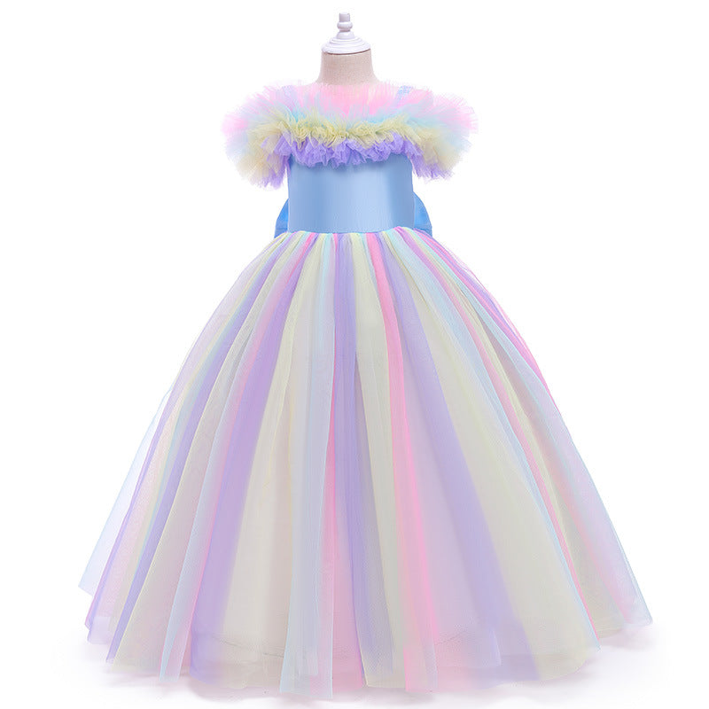 Kid Baby Girl Halloween Dream Colorful Mesh Princess Dress