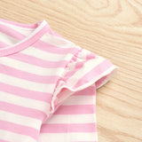 Kid Baby Girls Valentine's Day Stripe 2 Pcs Sets