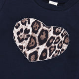 Kid Baby Girl Valentine's Day Love Leopard  2 Pcs Suit Sets