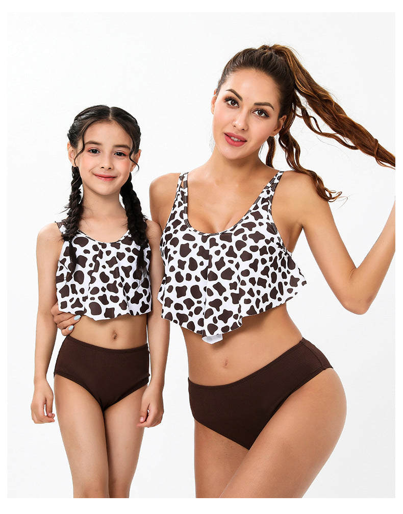 Family Matching Mother-daughter Split Bikini Leopard Print Sexy Swimsuit