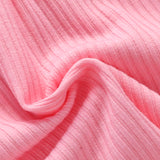 Kids Baby Girl Suit Solid Neck Long Sleeve Ripped Flared Sets 2 Pcs