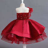 Kid Baby Girl Birthday Princess Catwalk Tutu Sequined Piano Dresses