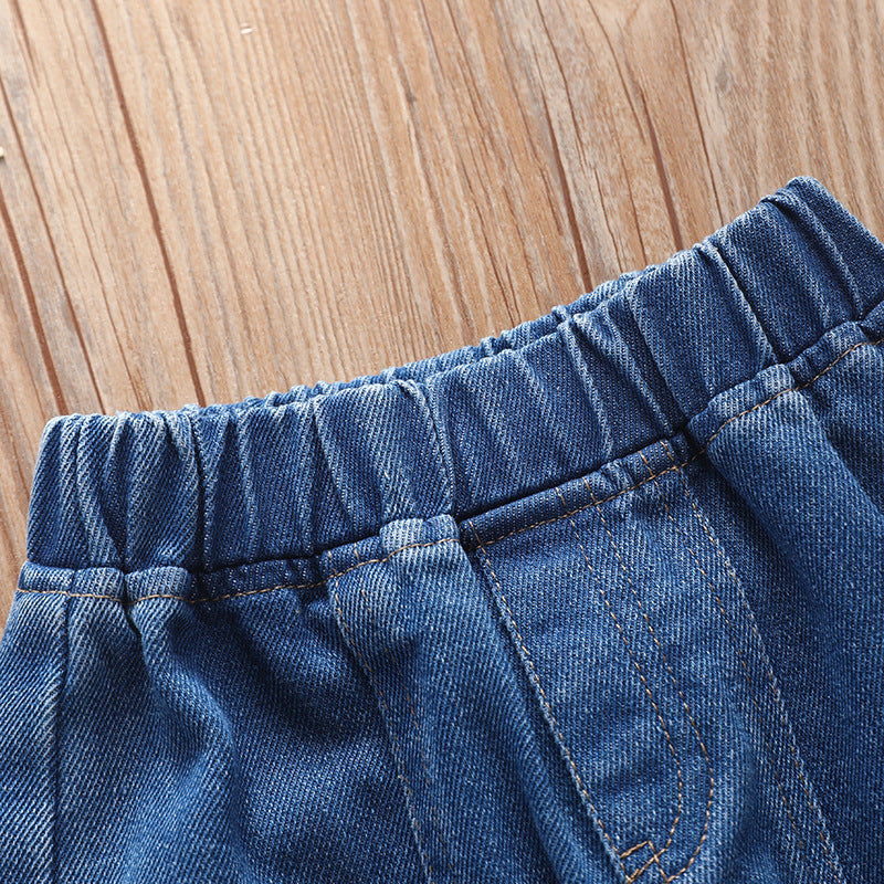 Spring Autumn Kids Baby Boys Trousers Jeans Casual Loose Denim Pants
