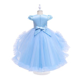 Kid Baby Girl Princess Trailing Wedding Shampong Gauze Host Dresses