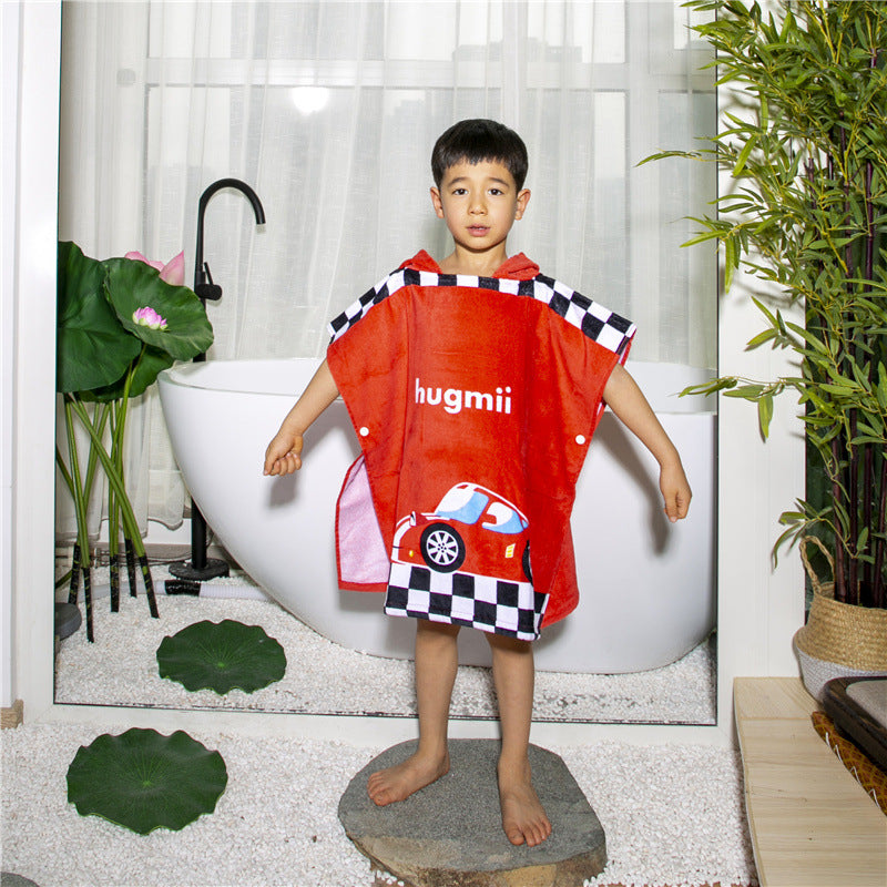 Infant Baby Bathrobe Cartoon Towel Robe Hooded Cloak Pajamas