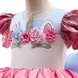 Kid Baby Girls Summer Princess  Unicorn Flower Sleeveless Gauze Dresses
