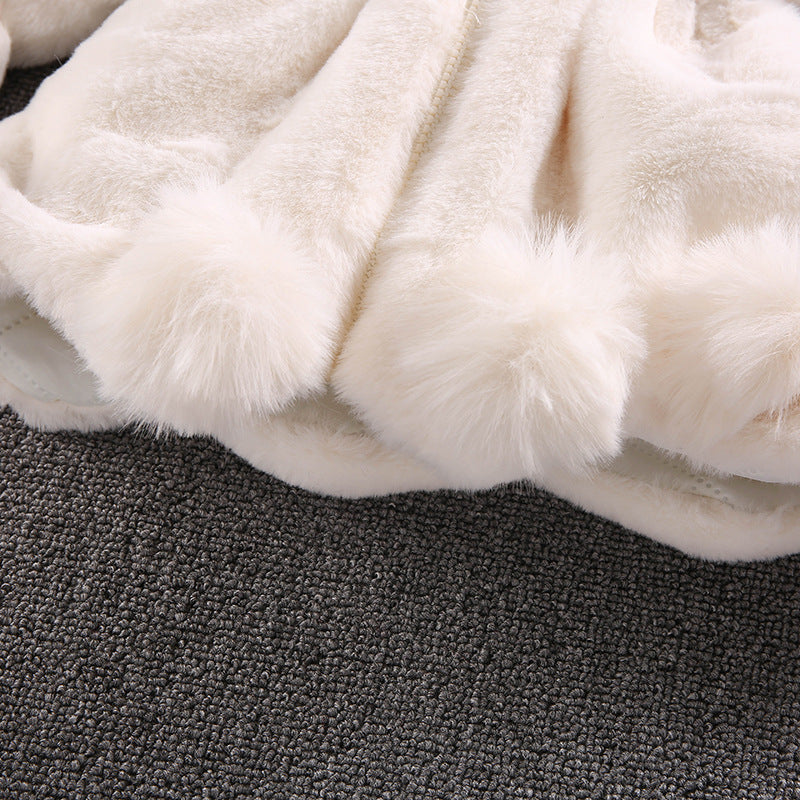 Kid Baby Girls Autumn Winter Woolen Imitation Fur Wool Thickened Jacket Coats