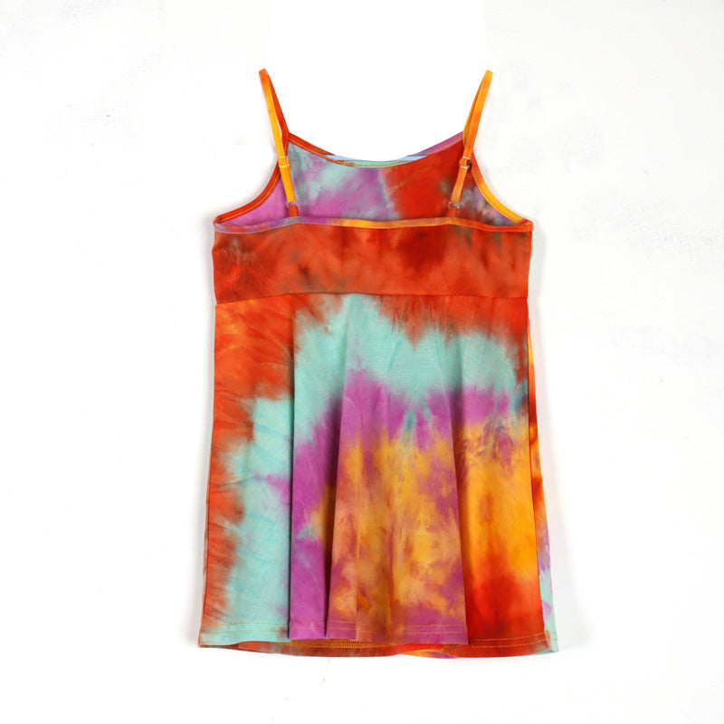 Family Matching Mother-daughter Tie Dye Holiday Beach Dresses