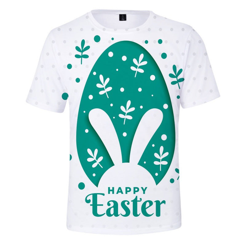 Kid Boys Girls Easter Digital Printed Short Sleeves T-shirts