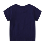 Kid Boy Spring Glow-in-the-dark Dinosaur Short-sleeved  T-shirt Top
