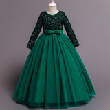 Kid Girls Long Sequined Princess Dresses