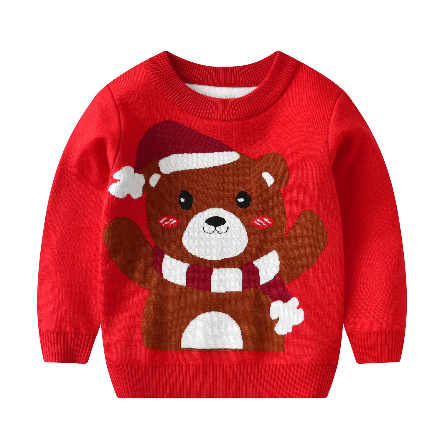 Kid Baby Girl Knit Pullover Autumn Christmas Jacquard Sweater