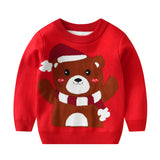 Kid Baby Girl Knit Pullover Autumn Christmas Jacquard Sweater