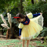 Kid Girl White Snow Princess Autumn Winter Bubble Sleeve Dresses