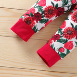 Baby Girl Valentine's Day Set Spring New Red Rose 3 Pcs Sets