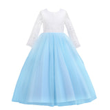Kid Girl Flower Wedding Lace Gauze Dresses 3-12T